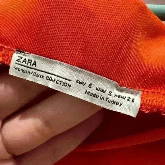 Zara Orange Mini Dress Size Small - Picture 4 of 10